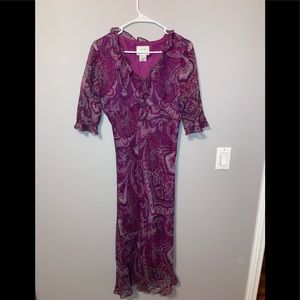 Floral Midi Silk Dress